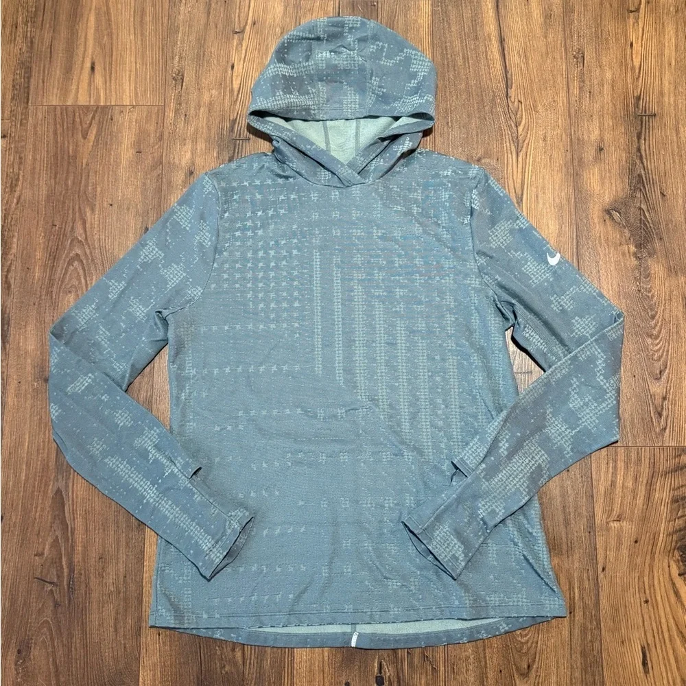 Nike Thermal Fit  ADV Women's Long-Sleeve Hoodie Green Reflective Size Large